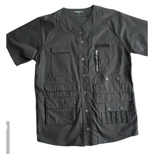 PINK DOLPHIN LEGENDS BLACK TACTICAL CARGO BASEBALL JERSEY SIZE L  -RARE